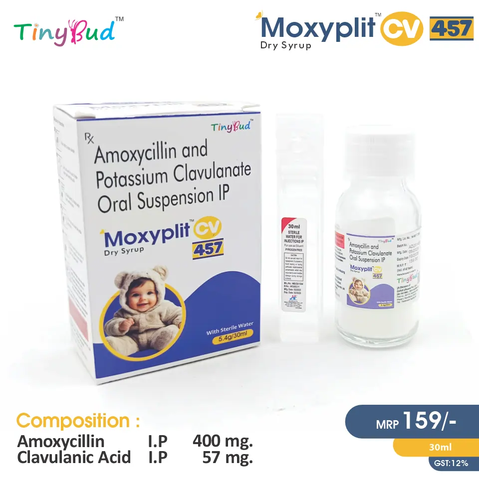 Amoxycillin (400mg/5ml) + Clavulanic Acid (57mg/5ml) Dry Syrup at Best Price in PCD Pharma Franchise for Broad-Spectrum Antibiotic.